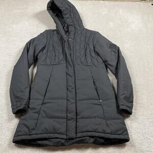 The North Face Coat Womens M Black Quilted Hooded Insulated Winter Parka Puffer
